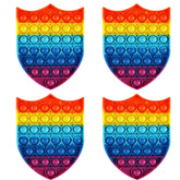 4 Rainbow Shield Pop It Fidget Toy